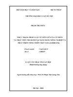 Thực trạng pháp luật về tiền gửi của cá nhân và thực tiễn thi hành tại Ngân hàng Nông nghiệp và Phát triển Nông thôn Việt Nam (Agribank)