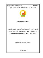 NGHIÊN cứu mối LIÊN QUAN GIỮA các CHỈ số LIPID máu với THỂ BỆNH y học cổ TRUYỀN TRÊN BỆNH NHÂN rối LOẠN LIPID máu 