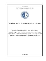 Đổi mới công tác quản lý đào tạo cử nhân hệ chính quy trong giai đoạn hiện nay nhằm thực hiện việc xây dựng trường đại học luật hà nội thành trường trọng điểm về đào tạo cán bộ pháp luật  
