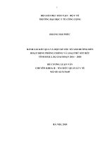 ĐÁNH GIÁ kết QUẢ và một số yếu tố ẢNH HƯỞNG đến HOẠT ĐỘNG PHÒNG CHỐNG và LOẠI TRỪ sốt rét TỈNH đăk lắk GIAI đoạn 2014 – 2018 