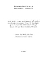 HÀNH VI NGUY cơ KHI THAM GIA GIAO THÔNG BẰNG XE máy điện, XE đạp điện và một số yếu tố LIÊN QUAN của học SINH TRƯỜNG THPT yên lạc,  HUYỆN yên lạc, TỈNH VĨNH PHÚC, năm 2019 
