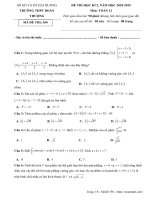 Đề thi học kì 2 Toán 12 năm 2018 – 2019 trường Đoàn Thượng – Hải Dương