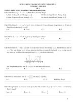 Đề mẫu kiểm tra học kỳ 1 môn Toán 12 năm học 2018 – 2019