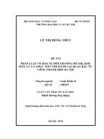 Pháp luật về bảo vệ môi trường đô thị, khu dân cư và thực tiễn thi hành tại quận Bắc Từ Liêm, thành phố Hà Nội