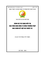 ĐÁNH GIÁ tác DỤNG điều TRỊ ĐAU THẦN KINH HÔNG TO BẰNG PHƯƠNG PHÁP NHU CHÂM kết hợp bài THUỐC TK1 