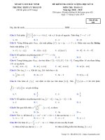 Đề thi HK2 Toán 12 năm học 2018 – 2019 trường THPT Lý Thái Tổ – Bắc Ninh