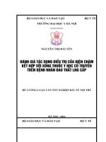 ĐÁNH GIÁ tác DỤNG điều TRỊ của điện CHÂM  kết hợp với XÔNG THUỐC y học cổ TRUYỀN TRÊN BỆNH NHÂN ĐAU THẮT LƯNG cấp 