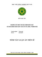 Nghiên cứu một số đặc điểm sinh học và khả năng sản xuất của vịt cổ lũng, thanh hóa tt 