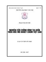 NGHIÊN cứu CHỈNH HÌNH TAI GIỮA TRÊN hốc mổ KHOÉT CHŨM TIỆT căn 