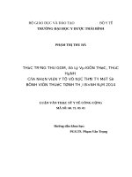 THỰC TRẠNG THU GOM, xử lý và KIẾN THỨC, THỰC HÀNH của NHÂN VIÊN y tế về nước THẢI tại một số BỆNH VIỆN THUỘC TỈNH THÁI BÌNH năm 2014 