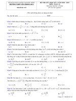 Đề thi giữa học kỳ 1 Toán 12 năm 2018 – 2019 trường Yên Phong 1 – Bắc Ninh