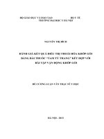ĐÁNH GIÁ kết QUẢ điều TRỊ THOÁI hóa KHỚP gối BẰNG bài THUỐC “TAM tý THANG” kết hợp với bài tập vận ĐỘNG KHỚP gối 