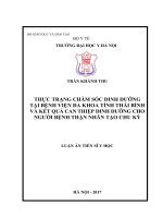 THỰC TRẠNG CHĂM sóc DINH DƯỠNG tại BỆNH VIỆN đa KHOA TỈNH THÁI BÌNH và kết QUẢ CAN THIỆP DINH DƯỠNG CHO NGƯỜI BỆNH THẬN NHÂN tạo CHU kỳ 