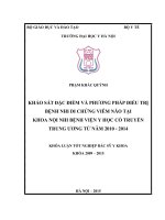 KHẢO sát đặc điểm và PHƯƠNG PHÁP điều TRỊ BỆNH NHI DI CHỨNG VIÊM não tại KHOA nội NHI BỆNH VIỆN y học cổ TRUYỀN TRUNG ƯƠNG từ năm 2010  2014 