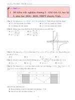Đề kiểm tra trắc nghiệm chương 1 Giải tích 12 năm 2018 – 2019 trường THPT chuyên ĐH Vinh – Nghệ An