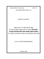 HIỆU QUẢ của TIẾP THỊ xã hội sử DỤNG THỰC PHẨM GIÀU VI CHẤTSẢN XUẤT tại địa PHƯƠNG đến TÌNH TRẠNG DINH DƯỠNG của TRẺ 6–23 THÁNG TUỔI tại TAM NÔNG, PHÚ THỌ 