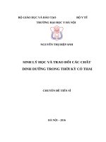 Chuyên đề 3   sinh lý và nhu cầu dinh dưỡng 