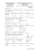 Đề khảo sát Toán 12 lần 2 năm 2018 – 2019 trường Chu Văn An – Hà Nội