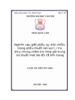 NGHIÊN cứu GIẢI PHẪU và đối CHIẾU TRONG PHẪU THUẬT nội SOI tái tạo dây CHẰNG CHÉO TRƯỚC KHỚP gối BẰNG kỹ THUẬT một bó tất cả bên TRONG 
