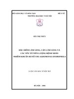 ĐẶC điểm lâm SÀNG, cận lâm SÀNG và các yếu tố TIÊN LƯỢNG BỆNH NHÂN NHIỄM KHUẨN HUYẾT DO AEROMONASHYDROPHILA 