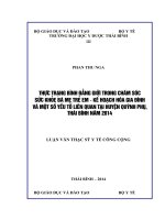 THỰC TRẠNG BÌNH ĐẲNG GIỚI TRONG CHĂM sóc sức KHỎE bà mẹ TRẺ EM   kế HOẠCH hóa GIA ĐÌNH và một số yếu tố LIÊN QUAN tại HUYỆN QUỲNH PHỤ,  THÁI BÌNH năm 2014 