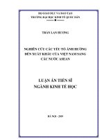 Nghiên cứu các yếu tố ảnh hưởng đến xuất khẩu của việt nam sang các nước ASEAN 