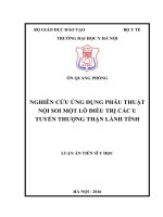 NGHIÊN cứu ỨNG DỤNG PHẪU THUẬT nội SOI một lỗ điều TRỊ các u TUYẾN THƯỢNG THẬN LÀNH TÍNH 