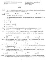 Bài kiểm tra số 2 Toán 12 năm học 2018 – 2019 trường THPT Quang Trung – Đống Đa