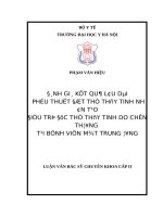 ĐÁNH GIÁ kết QUẢ lâu dài PHẪU THUẬT đặt THỂ THỦY TINH NHÂN tạo điều TRỊ đục THỂ THỦY TINH DO CHẤN THƯƠNG tại BỆNH VIỆN mắt TRUNG ƯƠNG 