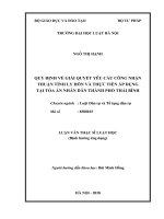 Quy định về giải quyết yêu cầu công nhận thuận tình ly hôn và thực tiễn áp dụng tại Tòa án nhân dân thành phố Thái Bình