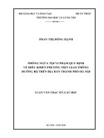 Phòng ngừa tội vi phạm quy định về điều khiển phương tiện giao thông đường bộ trên địa bàn thành phố Hà Nội