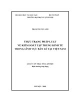 Thực trạng pháp luật về kiểm soát tập trung kinh tế trong lĩnh vực bán lẻ tại việt nam  