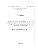Pháp luật về cầm cố giấy tờ có giá để bảo đảm tiền vay của các ngân hàng thương mại và thực tiễn thi hành tại ngân hàng TMCP xăng dầu petrolimex