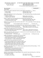 Đề thi môn Sinh học THPT Quốc gia 2018 của Bộ GDĐT mã đề 307