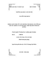 Phòng ngừa tội cố ý gây thương tích hoặc gây tổn hại cho sức khỏe của người khác trên địa bàn tỉnh hải dương  