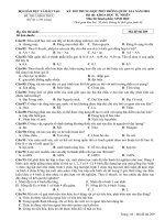 Đề thi môn Sinh học THPT Quốc gia 2018 của Bộ GDĐT mã đề 209