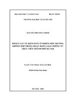 Pháp luật về kiểm soát ô nhiễm môi trường không khí trong hoạt động giao thông từ thực tiễn thành phố hà nội  