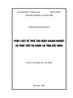 Pháp luật về thuế thu nhập doanh nghiệp và thực tiễn thi hành tại tỉnh bắc ninh  