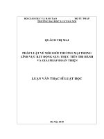 Pháp luật về môi giới thương mại trong lĩnh vực bất động sản   thực tiễn thi hành và giải pháp hoàn thiện  