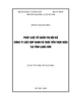 Pháp luật về quản trị nội bộ công ty luật hợp danh và thực tiễn thực hiện tại tỉnh lạng sơn  