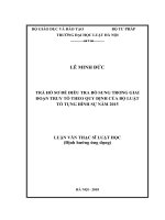 Trả hồ sơ để điều tra bổ sung trong giai đoạn truy tố theo quy định của Bộ luật Tố tụng hình sự năm 2015