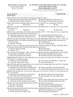 Đề thi môn Sinh học THPT Quốc gia 2018 của Bộ GDĐT mã đề 306