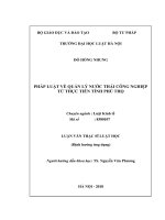 Pháp luật về quản lý nước thải công nghiệp từ thực tiễn tỉnh phú thọ  