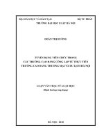 Tuyển dụng viên chức trong các trường cao đẳng công lập từ thực tiễn trường cao đẳng thương mại và du lịch hà nội  