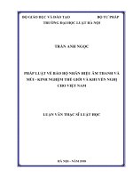 Pháp luật về bảo hộ nhãn hiệu âm thanh và mùi – kinh nghiệm thế giới và khuyến nghị cho việt nam