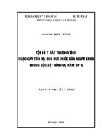 Tội cố ý gây thương tích hoặc gây tổn hại cho sức khỏe của người khác trong Bộ luật Hình sự năm 2015