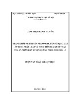 Tranh chấp về chuyển nhượng quyền sử dụng đất áp dụng pháp luật và thực tiễn giải quyết tại Tòa án nhân dân huyện Quỳnh Nhai, tỉnh Sơn La