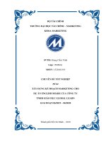 XÂY DỰNG KẾ HOẠCH MARKETING CHO DỰ ÁN ENGLISH SHARE CỦA CÔNG TY TNHH GIÁO DỤC GLOBAL LEARN