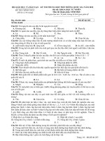 Đề thi môn Sinh học THPT Quốc gia 2018 của Bộ GDĐT mã đề 203