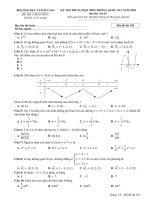 Đề thi môn Toán THPT Quốc gia 2018 của Bộ GDĐT mã đề 101